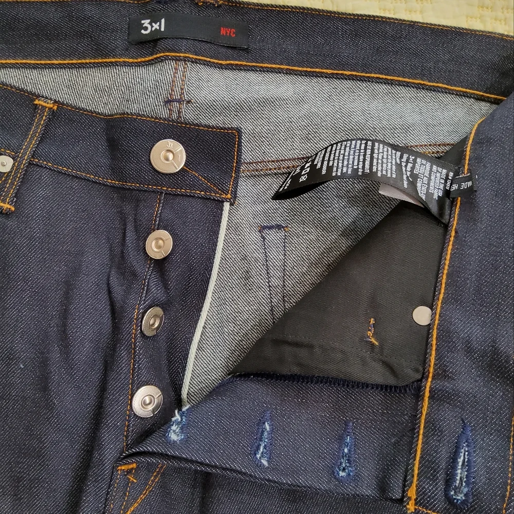 3×1 NYC Navy Blue Strait Leg Jeans Size 34